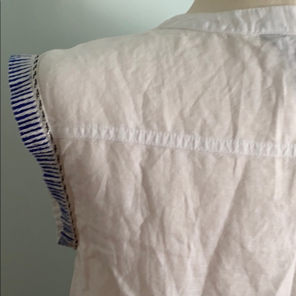 J. Crew Sunburst Embroidered Boho Linen Sleeveless Tank Top Blouse - 0 - Picture 8 of 15